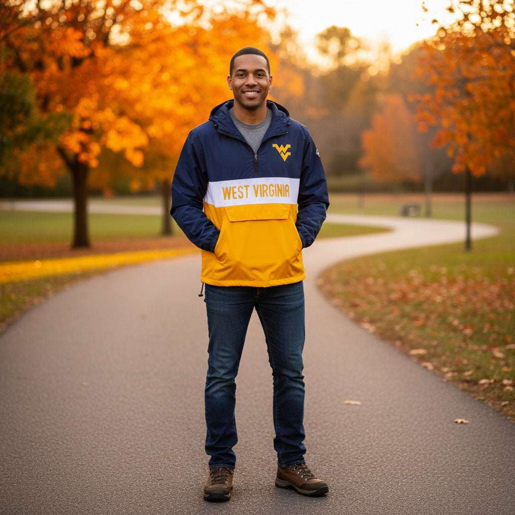 West Virginia Mountaineers Franchise Club Mens NCAA Alpha Anorak Jacket