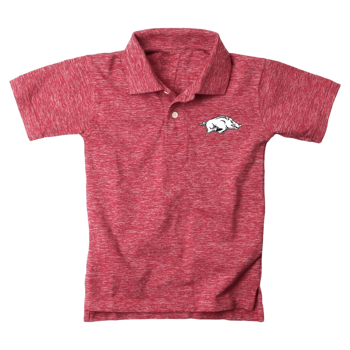 Arkansas Razorbacks Wes and Willy Youth Boys Cloudy Yarn College Short Sleeve Polo