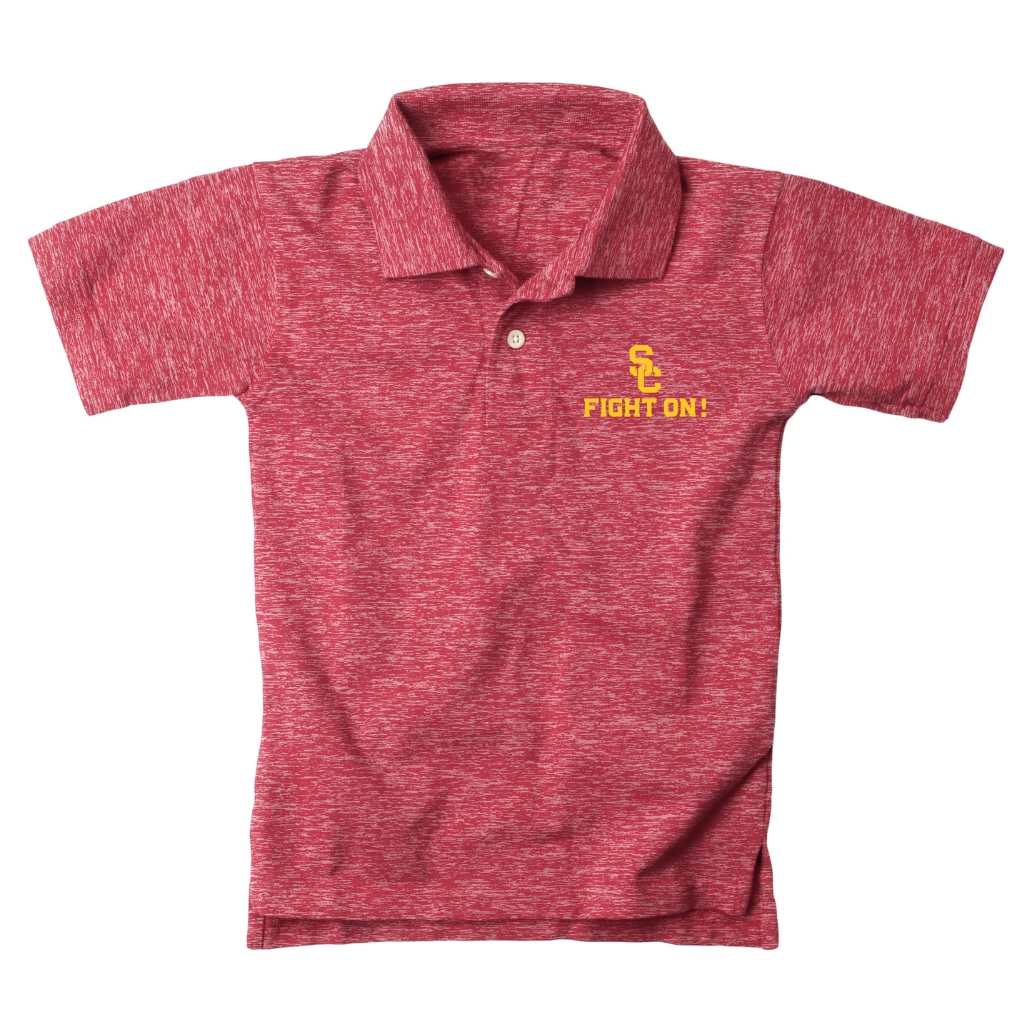 USC Trojans Wes and Willy Youth Boys Cloudy Yarn College Short Sleeve Polo