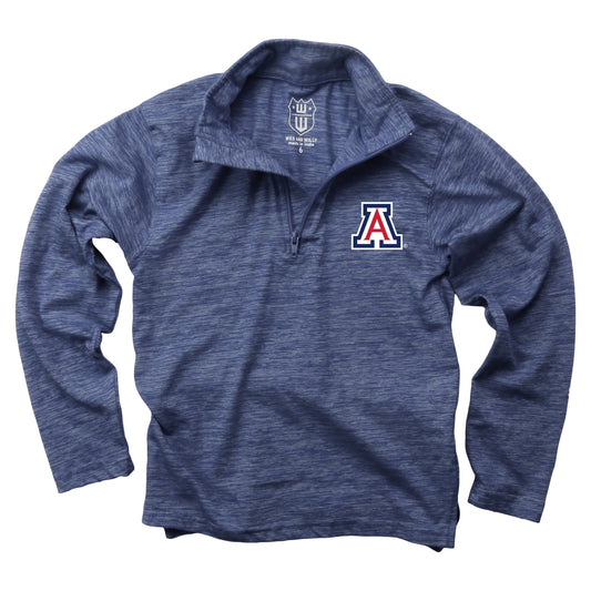 Arizona Wildcats Wes and Willy Youth Boys Cloudy Yarn Long Sleeve College Quarter Zip