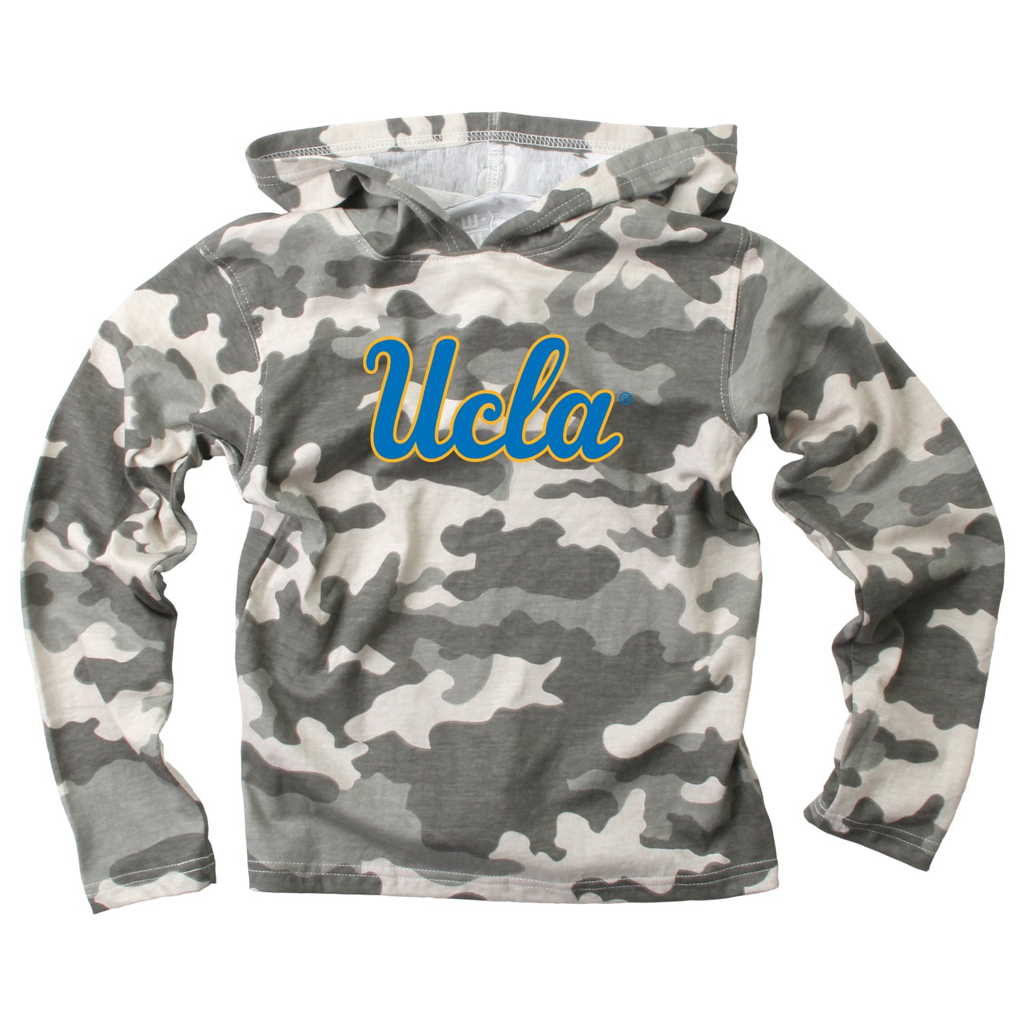 UCLA Bruins Wes and Willy Youth Boys Long Sleeve Camo Hooded T-Shirt