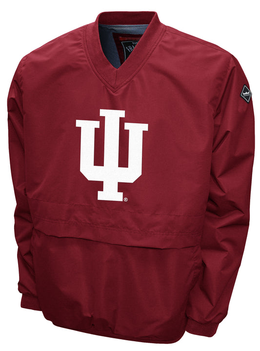 Indiana Hoosiers Franchise Club Men's Big Logo Windshell V-Neck Pullover Jacket