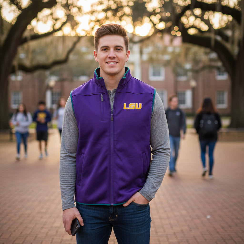 LSU Tigers Franchise Club Mens Softshell Vest