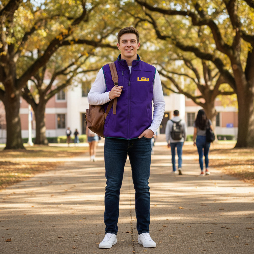 LSU Tigers Franchise Club Mens Softshell Vest