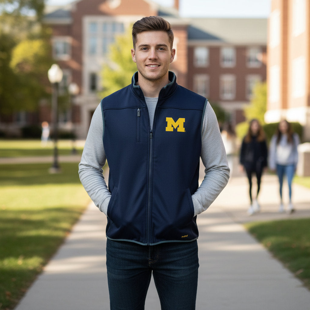 Michigan Wolverines Franchise Club Mens Softshell Vest