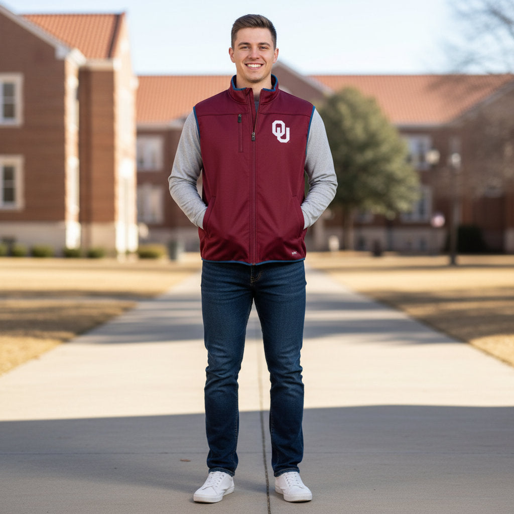 Oklahoma Sooners Franchise Club Mens Softshell Vest