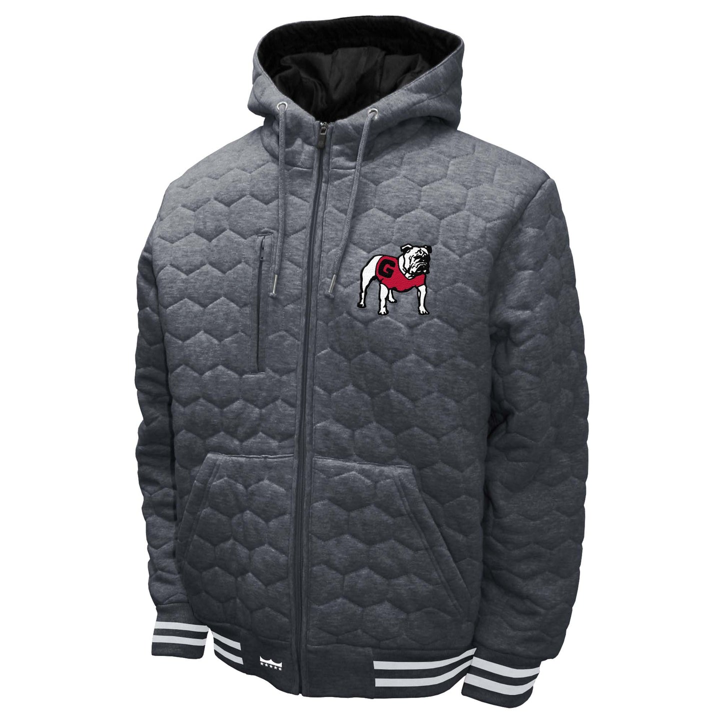 Georgia Bulldogs Franchise Club Mens Honeycomb Quilted Full Zip Jacket