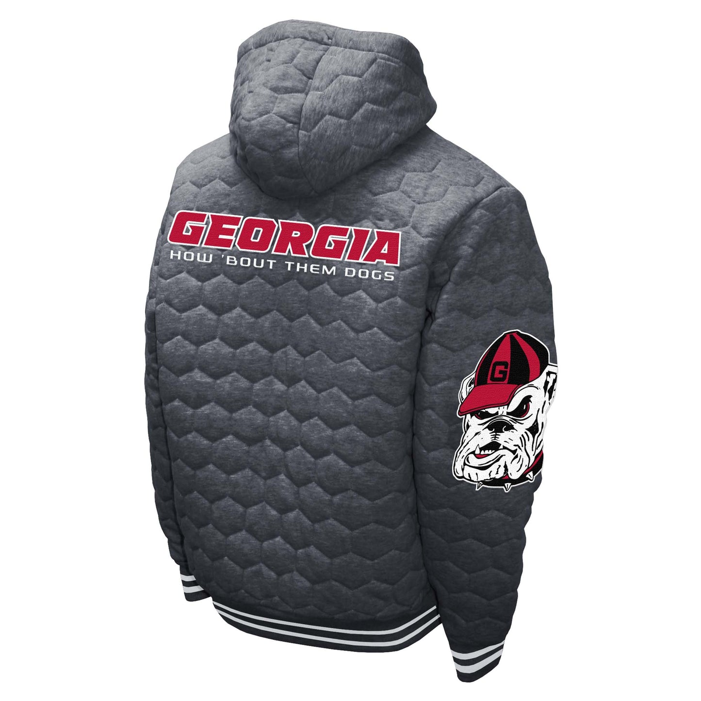 Georgia Bulldogs Franchise Club Mens Honeycomb Quilted Full Zip Jacket