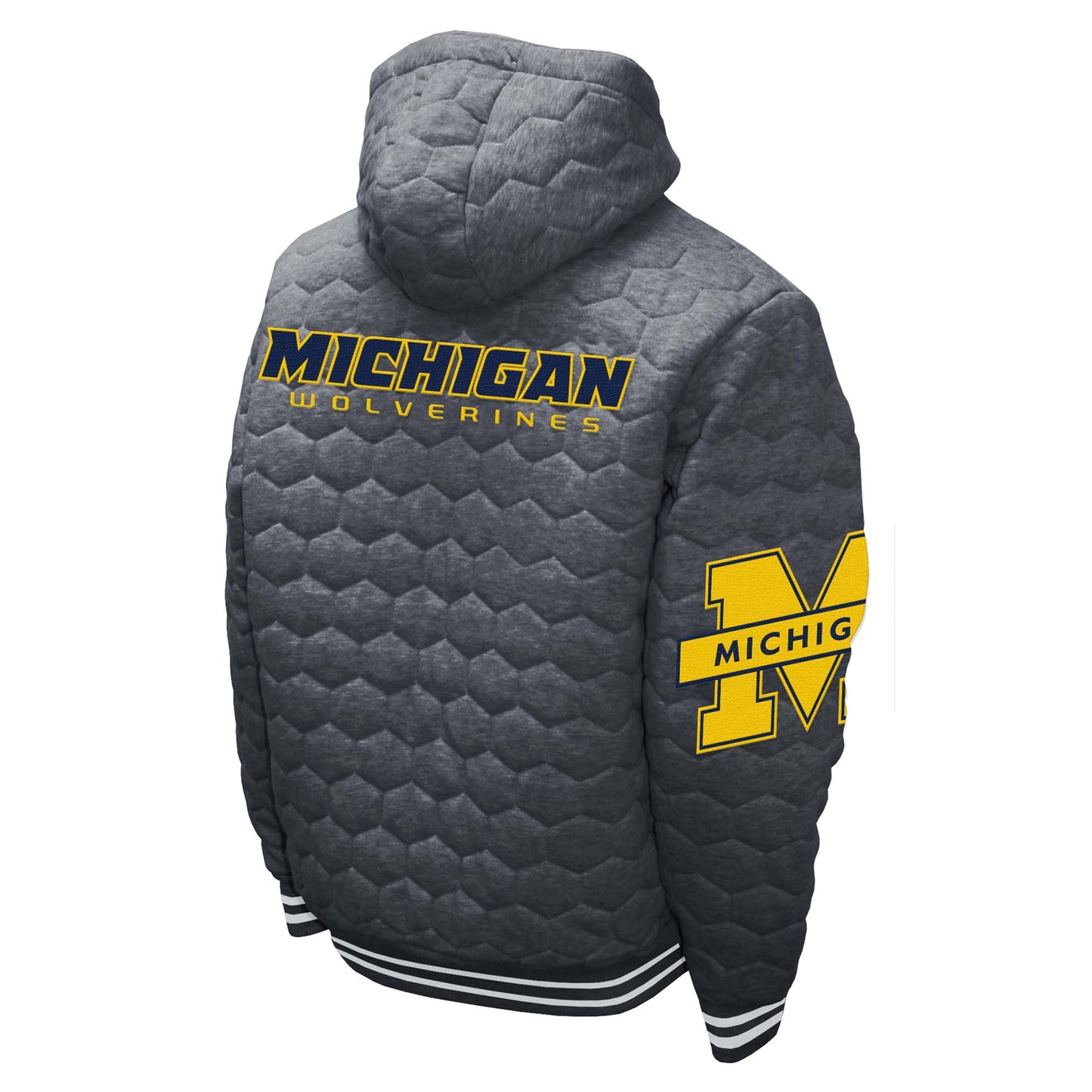 Michigan Wolverines Franchise Club Mens Honeycomb Quilted Full Zip Jacket