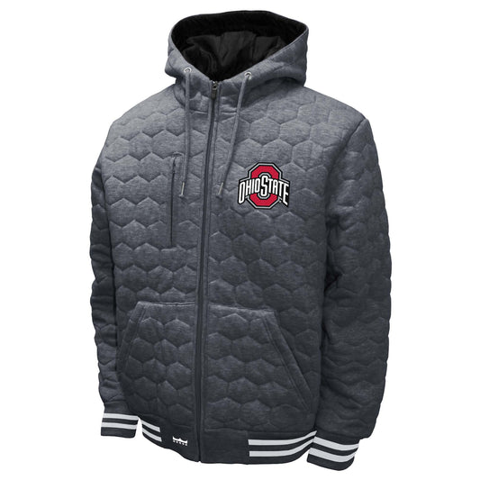 Varsity Authentic apparel Ohio State OSU M embroidered full zip Red Hoodie