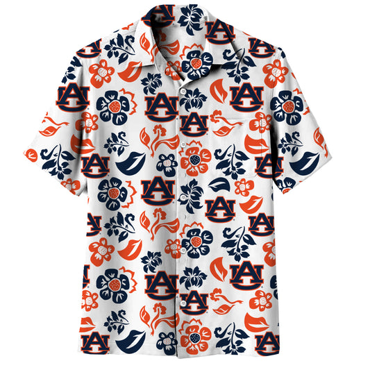 Auburn Tigers Wes and Willy Mens Vault Button Up Hawaiian Shirt