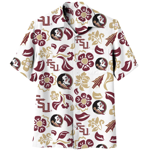 Florida State Seminoles Wes and Willy Mens Vault Button Up Hawaiian Shirt