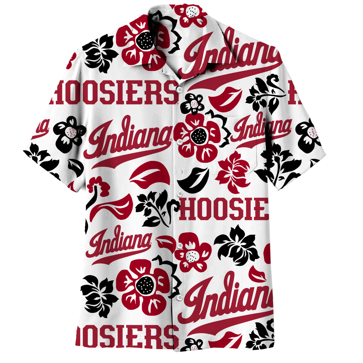 Indiana Hoosiers Wes and Willy Mens Vault Button Up Hawaiian Shirt