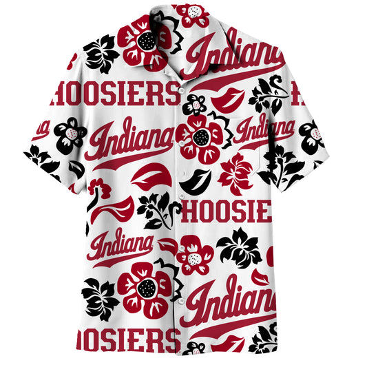 Indiana Hoosiers Wes and Willy Mens Vault Button Up Hawaiian Shirt