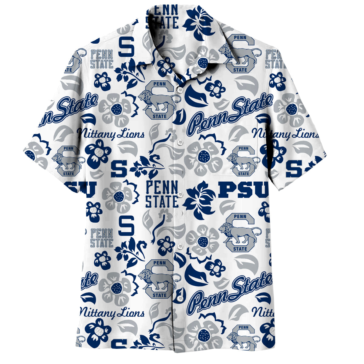 Penn State Wes and Willy Mens Vault Button Up Hawaiian Shirt