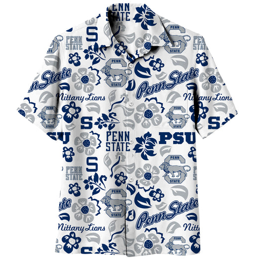 Penn State Wes and Willy Mens Vault Button Up Hawaiian Shirt