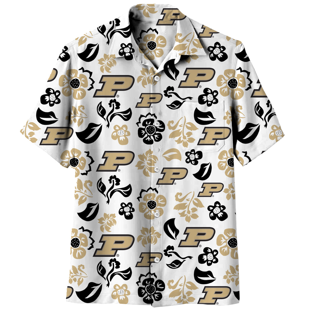 Purdue Boilermakers Wes and Willy Mens Vault Button Up Hawaiian Shirt