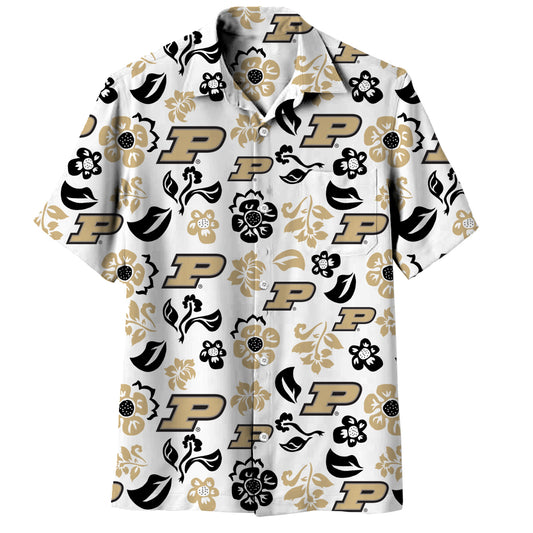 Purdue Boilermakers Wes and Willy Mens Vault Button Up Hawaiian Shirt