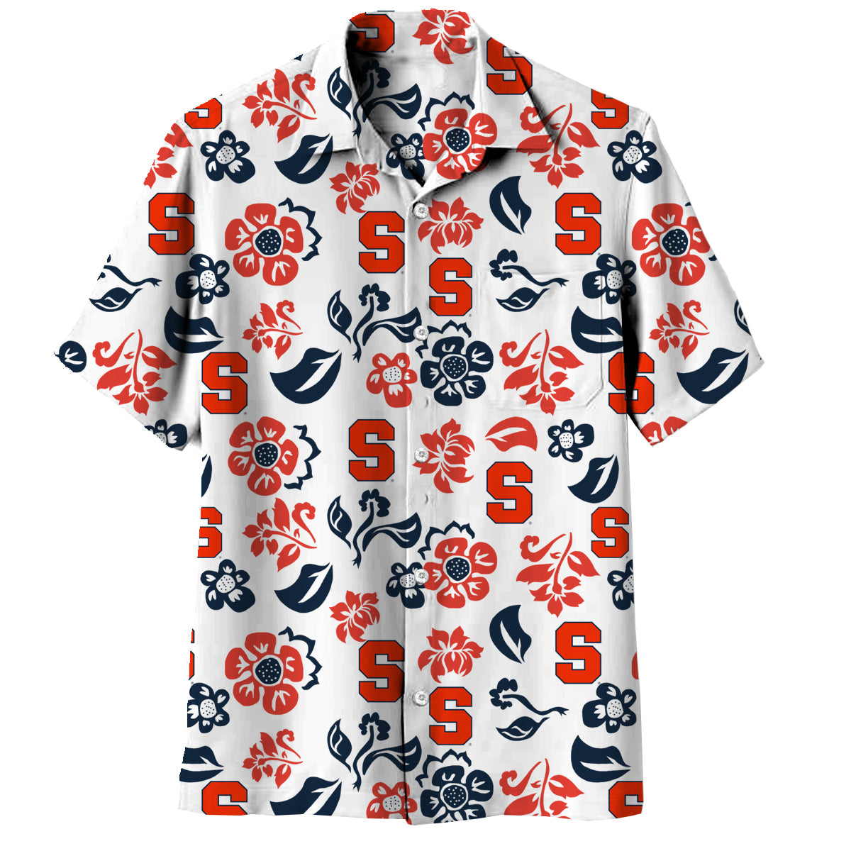 Syracuse Orange Wes and Willy Mens Vault Button Up Hawaiian Shirt