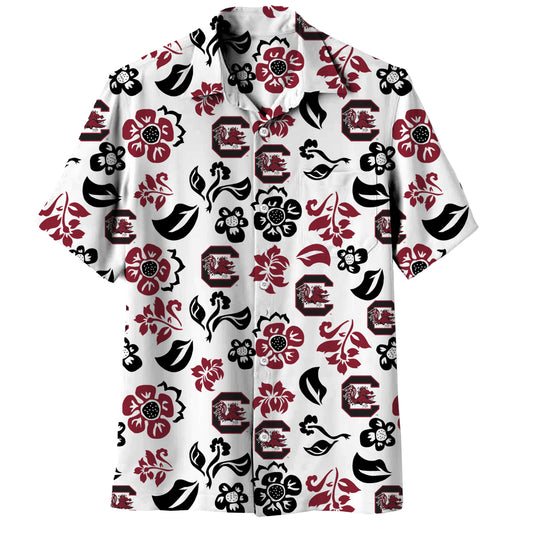 South Carolina Gamecocks Wes and Willy Mens Vault Button Up Hawaiian Shirt