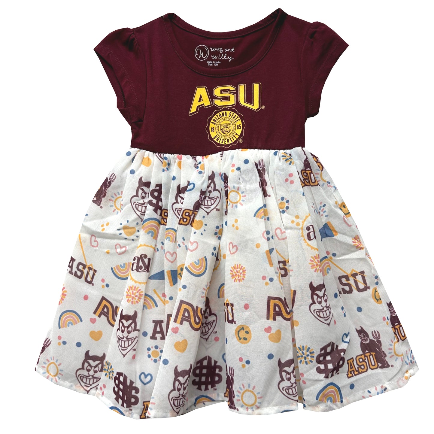 Arizona State Sun Devils Wes and Willy Toddler and Little Girls Princess Vault Dress