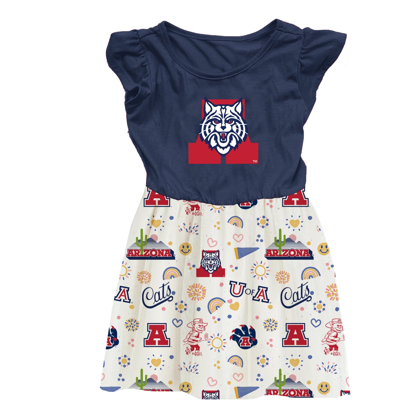 Arizona Wildcats Wes and Willy Toddler and Little Girls Princess Vault Dress
