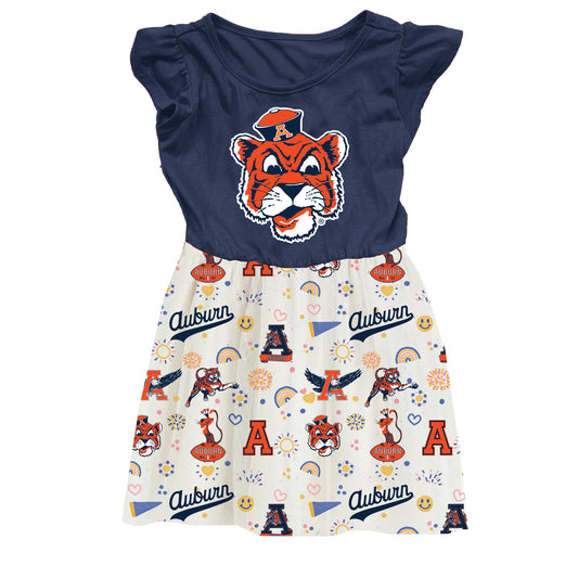 Auburn Tigers Wes and Willy Toddler and Little Girls Princess Vault Dress