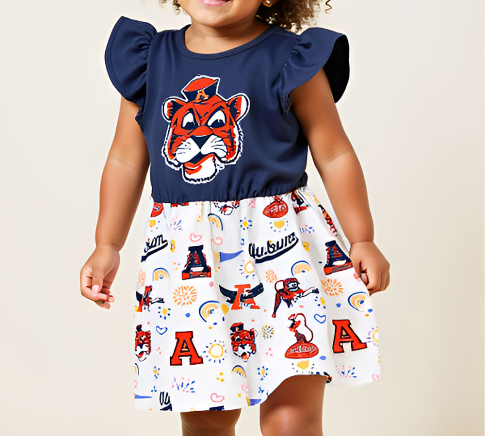 Auburn Tigers Wes and Willy Toddler and Little Girls Princess Vault Dress