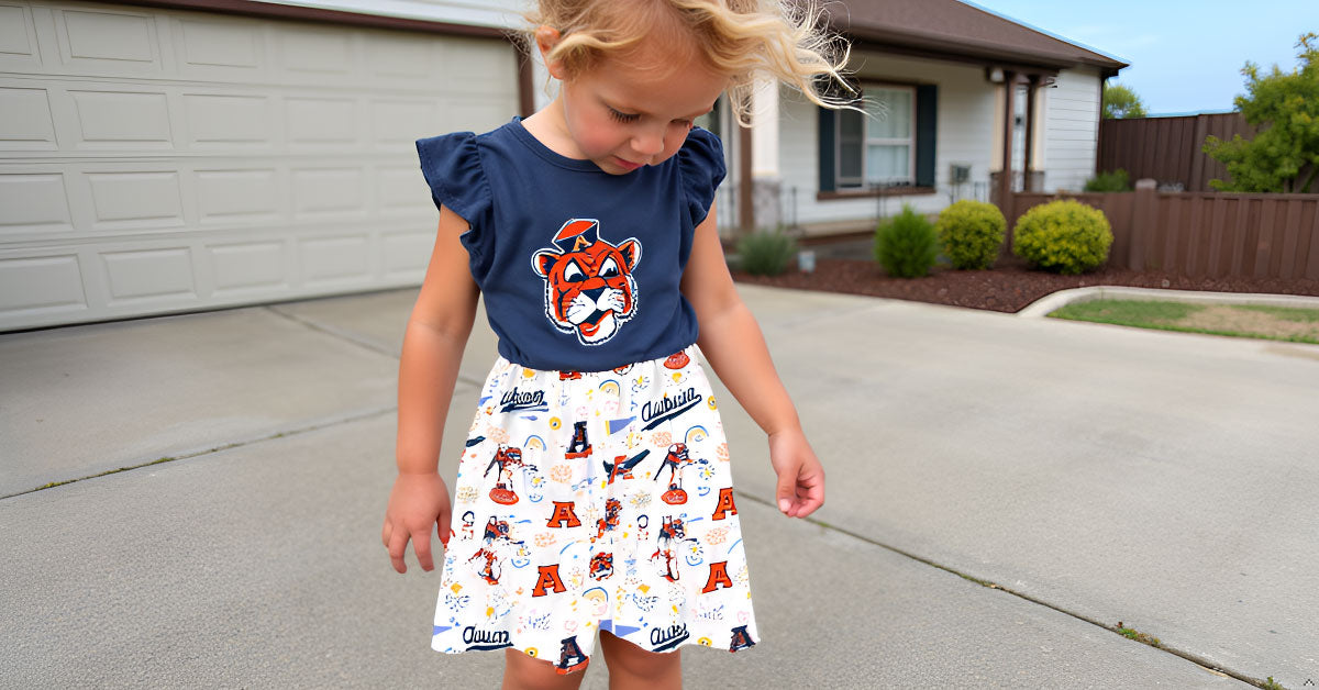 Auburn Tigers Wes and Willy Toddler and Little Girls Princess Vault Dress