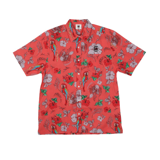 South Carolina Gamecocks Wes and Willy Tropical Parrot Print Hawaiian Button Up Shirt
