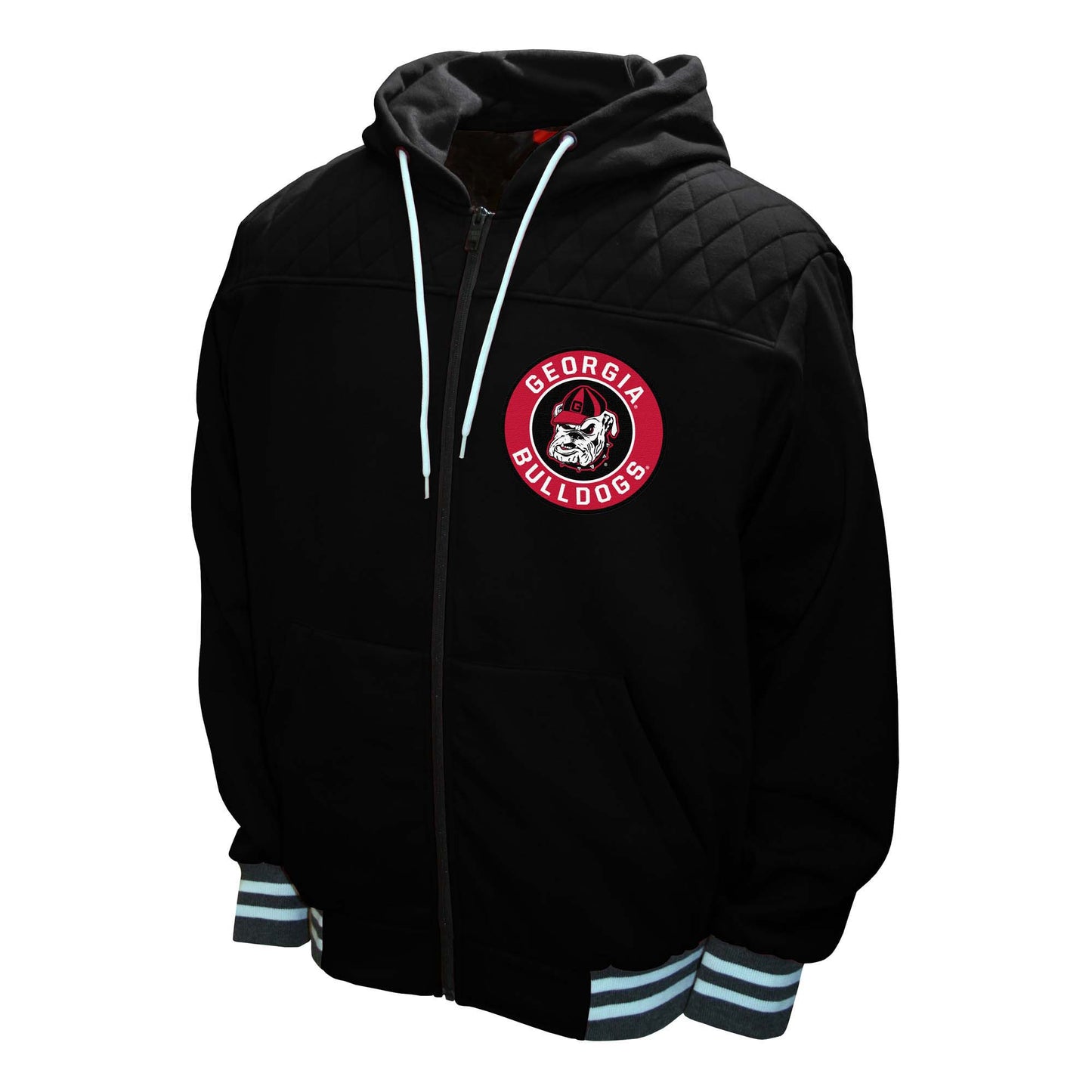 Georgia Bulldogs Mens Walk On Full Zip Hoodie Style Jacket Black