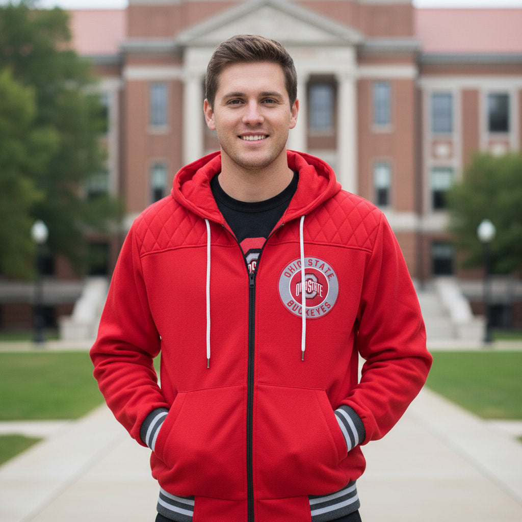 Ohio State Buckeyes Franchise Club Mens Walk On Hoodie Jacket Red