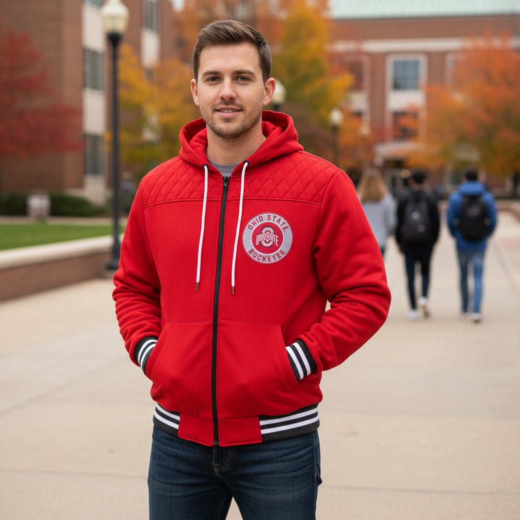 Ohio State Buckeyes Franchise Club Mens Walk On Hoodie Jacket Red