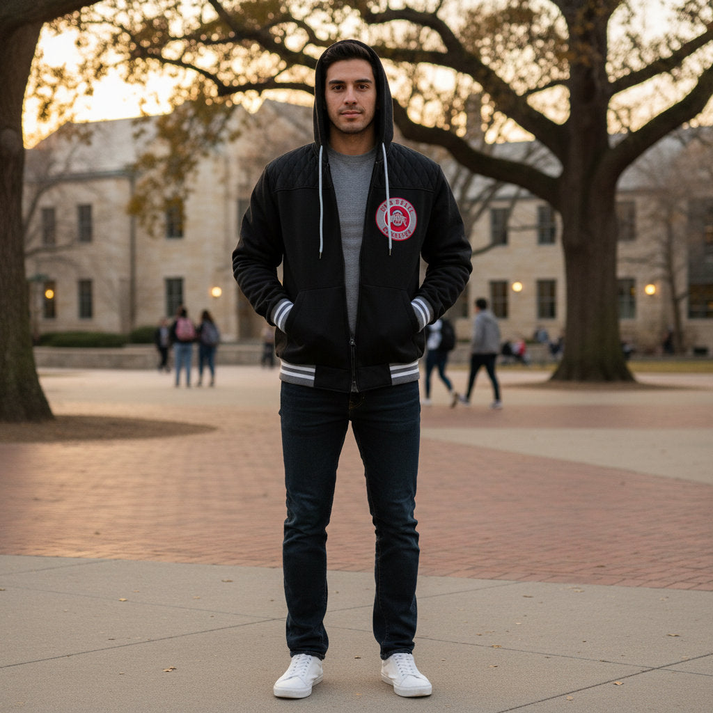 Ohio State Buckeyes Mens Walk On Full Zip Hoodie Style Jacket Black