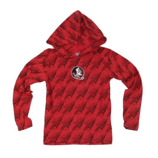 Florida State Seminoles Wes and Willy Kids All Over Team Logo Long Sleeve T-Shirt