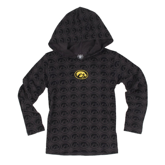 Iowa Hawkeyes Wes and Willy Kids All Over Team Logo Long Sleeve T-Shirt