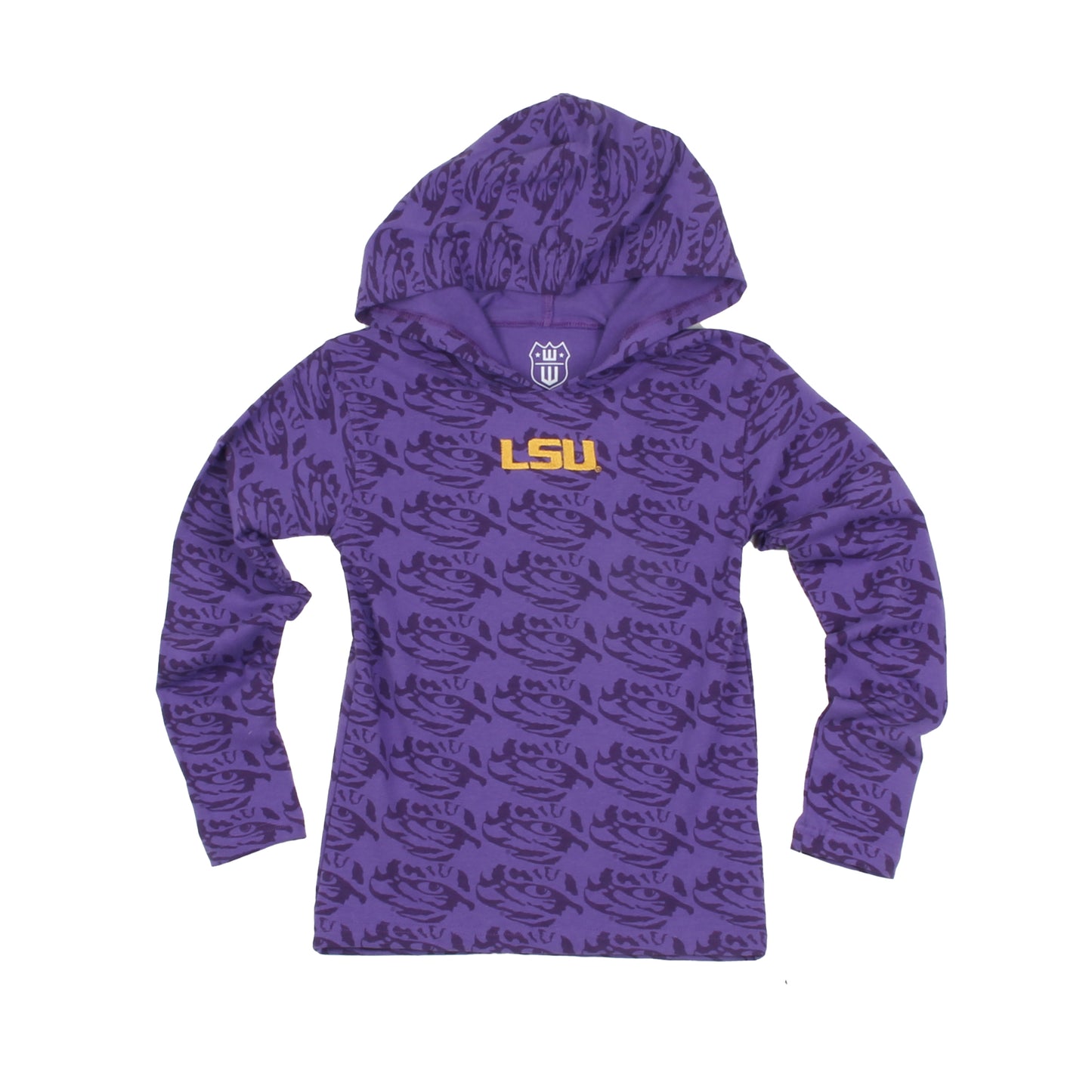 LSU Tigers Wes and Willy Kids All Over Team Logo Long Sleeve T-Shirt