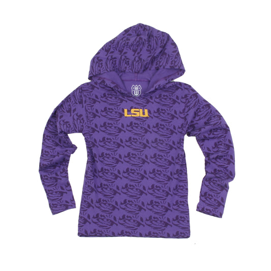 LSU Tigers Wes and Willy Kids All Over Team Logo Long Sleeve T-Shirt