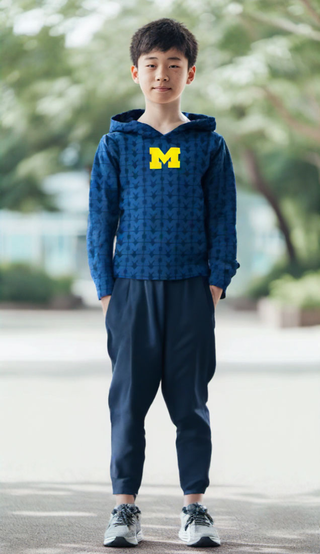 Michigan Wolverines Wes and Willy Kids All Over Team Logo Long Sleeve T-Shirt