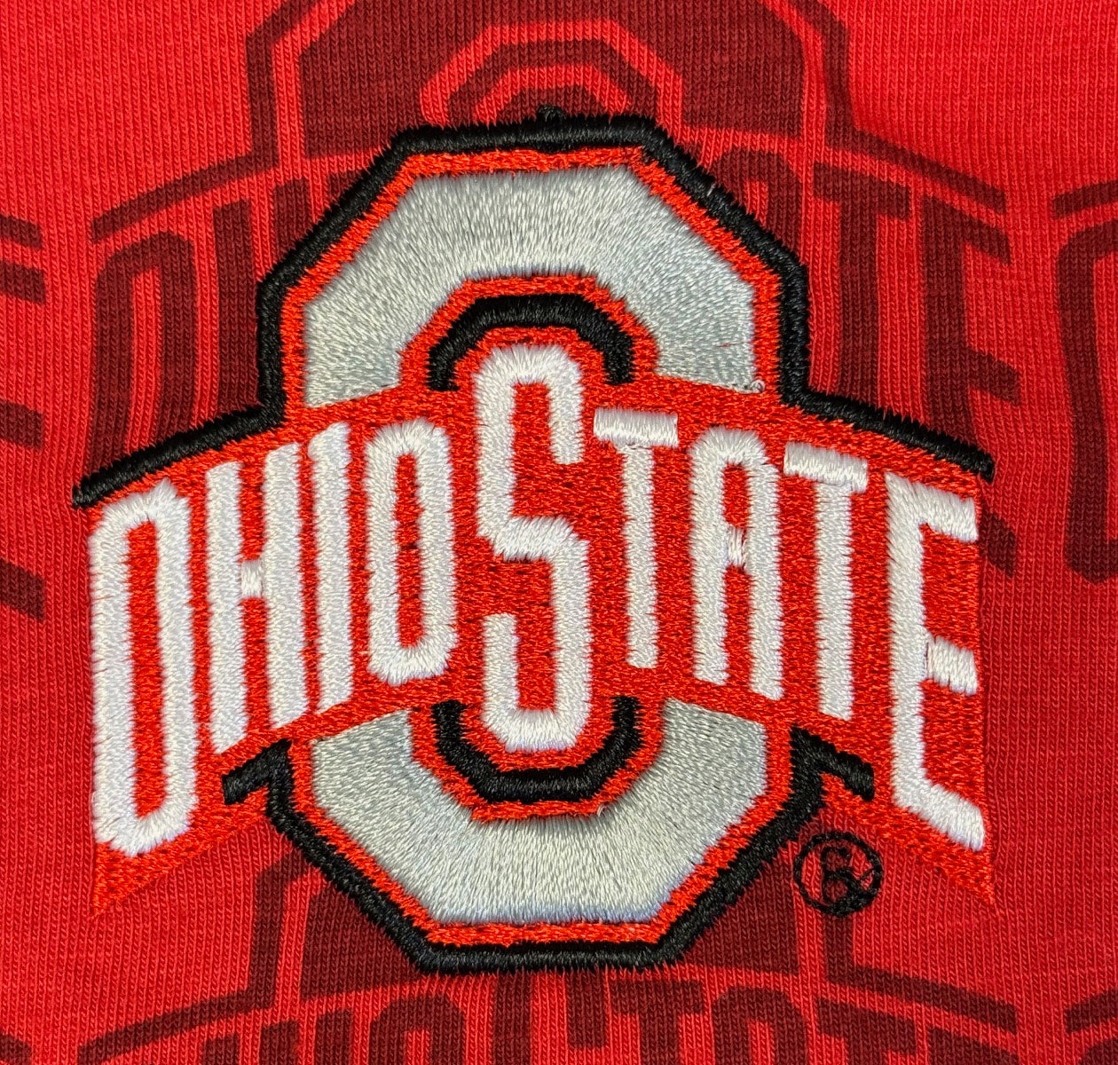 Ohio State Buckeyes Wes and Willy Kids All Over Team Logo Long Sleeve T-Shirt