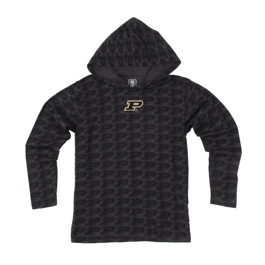 Purdue Boilermakers Wes and Willy Kids All Over Team Logo Long Sleeve T-Shirt