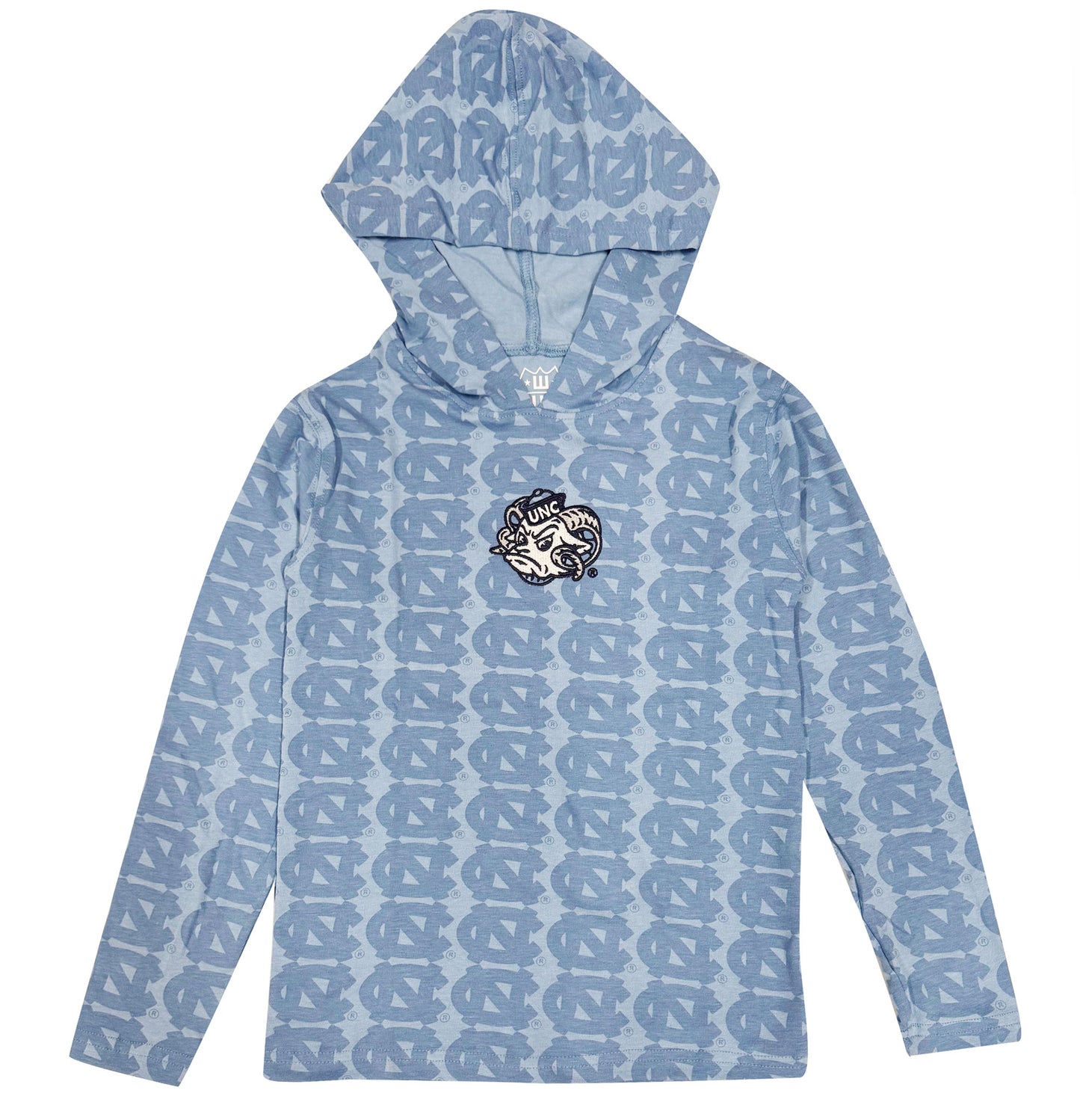 North Carolina Tar Heels Wes and Willy Kids All Over Team Logo Long Sleeve T-Shirt