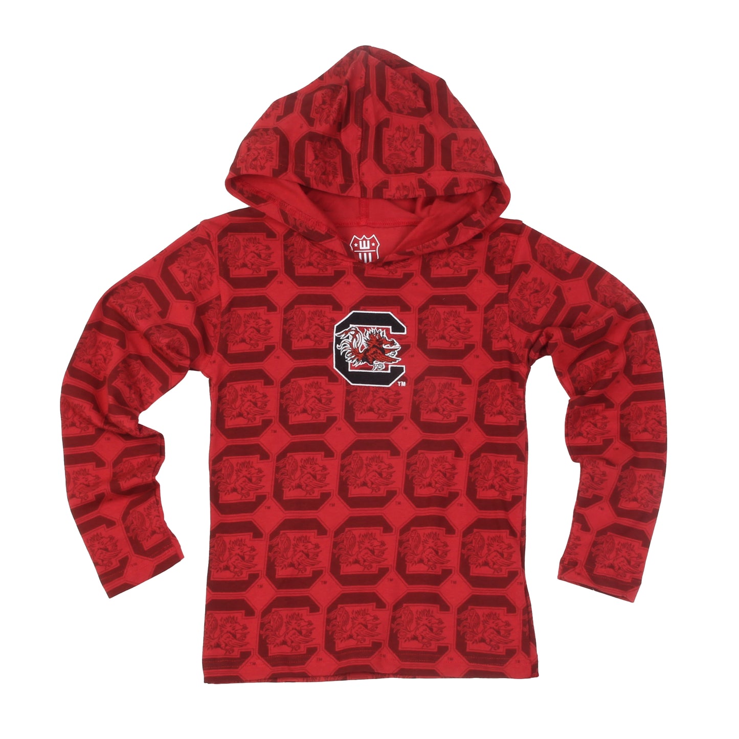 South Carolina Gamecocks Wes and Willy Kids All Over Team Logo Long Sleeve T-Shirt
