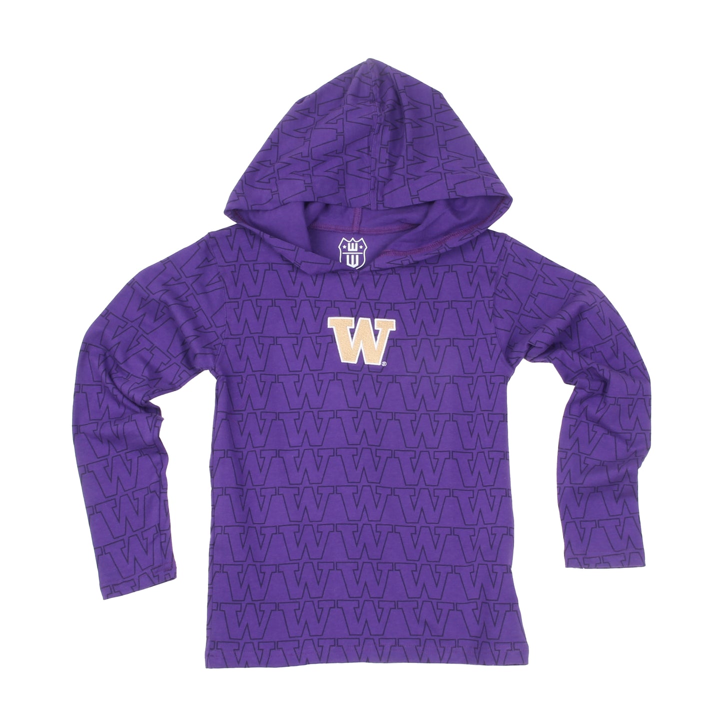 Washington Huskies Wes and Willy Kids All Over Team Logo Long Sleeve T-Shirt