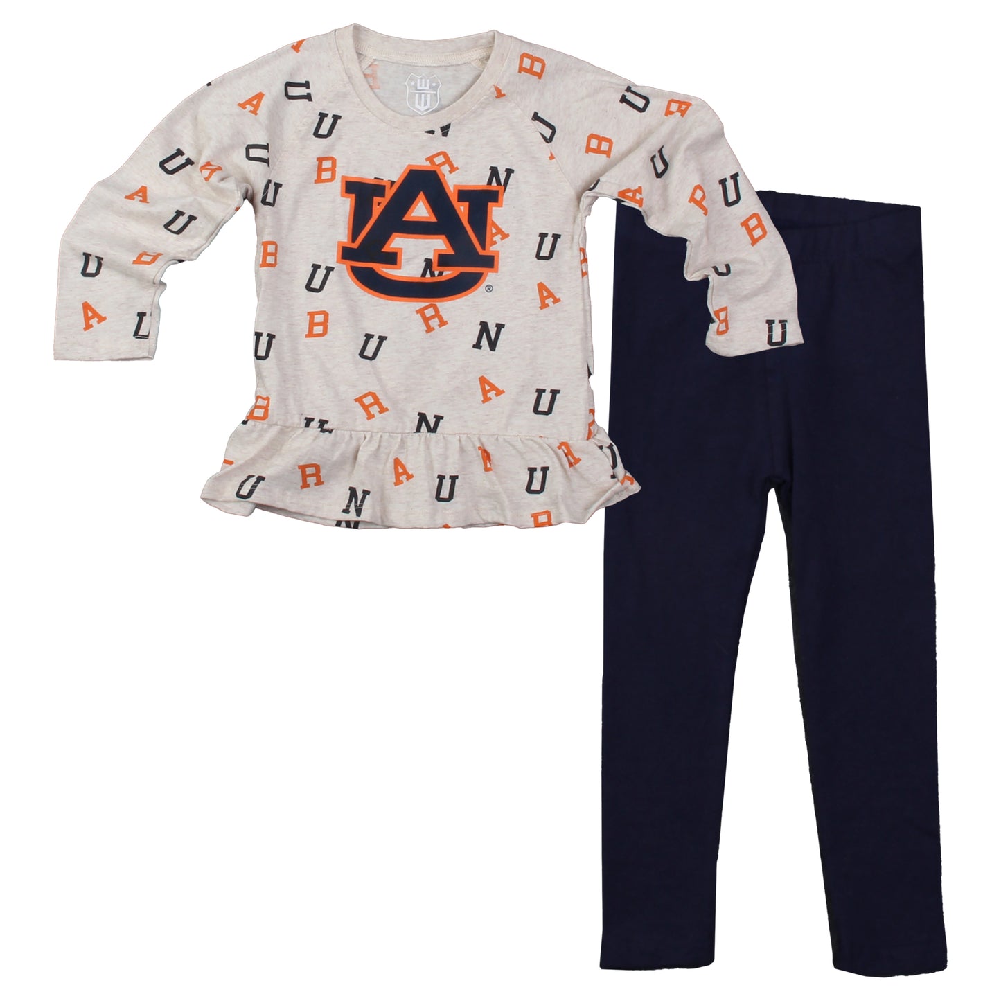 Auburn Tigers Wes and Willy Infant and Toddler Girls All Over Team Logo Outfit