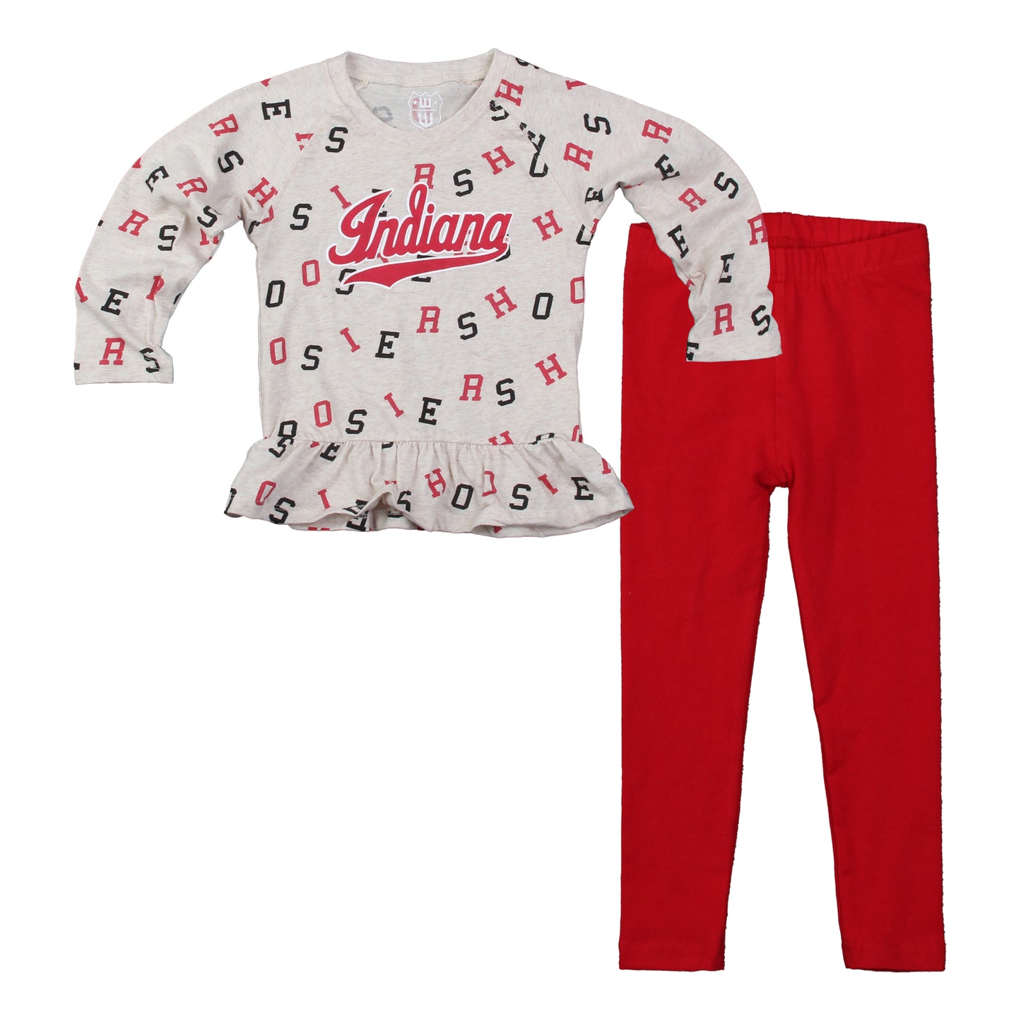 Indiana Hoosiers Wes and Willy Infant and Toddler Girls All Over Team Logo Outfit