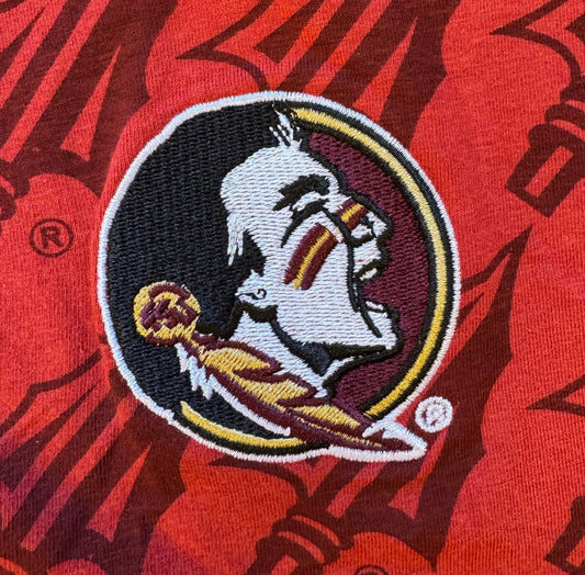 Florida State Seminoles Wes and Willy Mens All Over Logo Polo Shirt