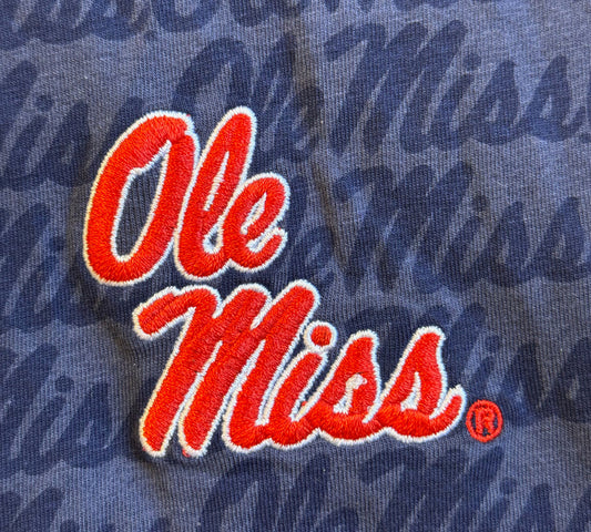 Ole Miss Rebels Wes and Willy Mens All Over Logo Polo Shirt