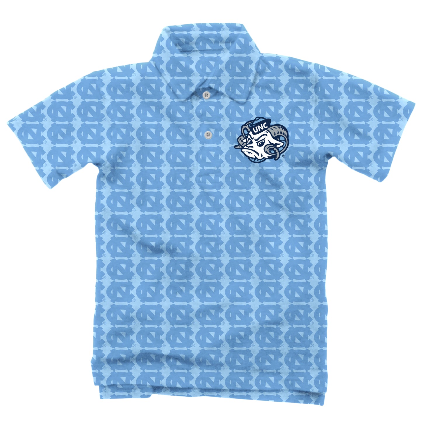 North Carolina Tar Heels Wes and Willy Mens All Over Logo Polo Shirt