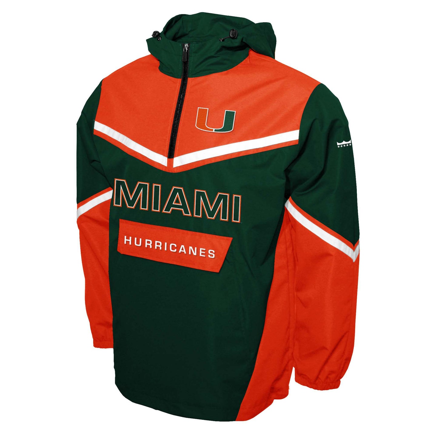 Miami Hurricanes Franchise Club Mens Action Anorak Pullover Lightweight Jacket